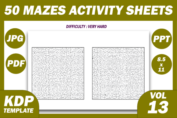 50 Maze Puzzles KDP Interior Vol 13