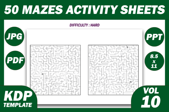 50 Maze Puzzles KDP Interior Volume 10: Streamlining Your Low-Content Publishing Workflow