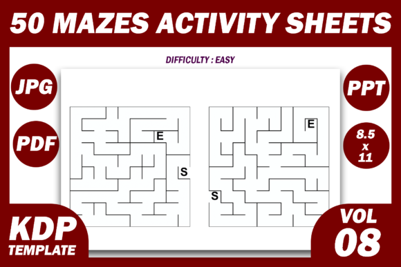 50 Maze Puzzles KDP Interior Volume 8