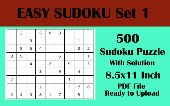 500 Easy Sudoku Puzzles: KDP Interior Ready