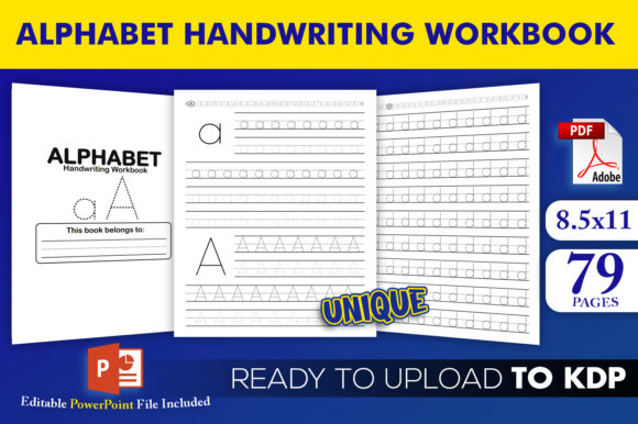 Alphabet Handwriting Workbook KDP: Cursive Template