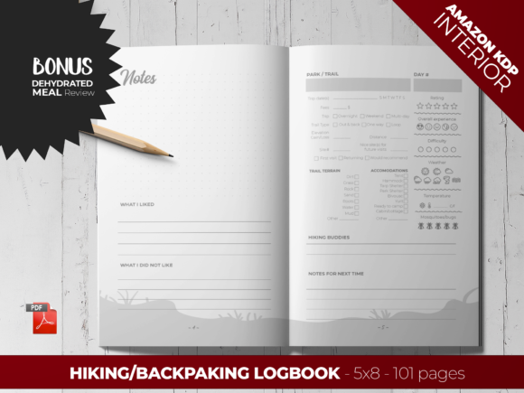 Backpacking Hiking Logbook - KDP Interior Template