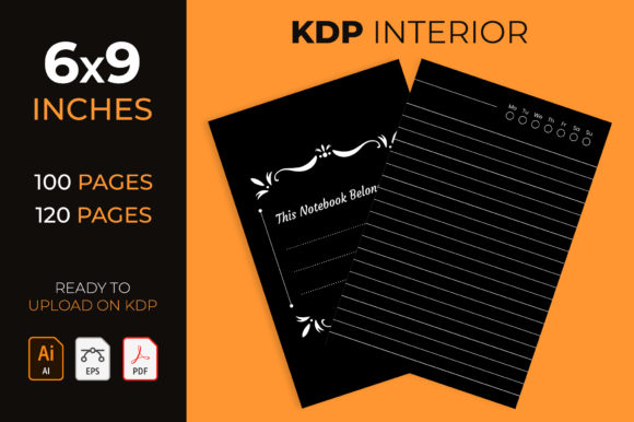 Black Lined Journal - KDP Interior for Publishers