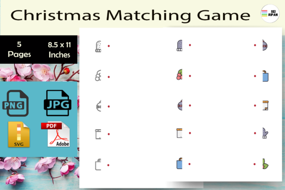 Christmas Matching Game KDP Vol-2 Design Assets