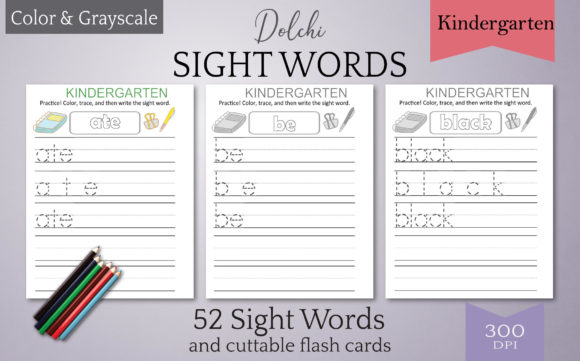 Dolch Sight Words Tracing: Kindergarten Printables