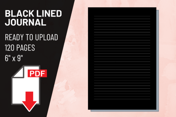 KDP Interior Black Lined Journal: 6x9 Ready-to-Print
