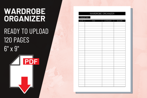 KDP Interior Wardrobe Organizer: 6x9 Print-Ready PDF