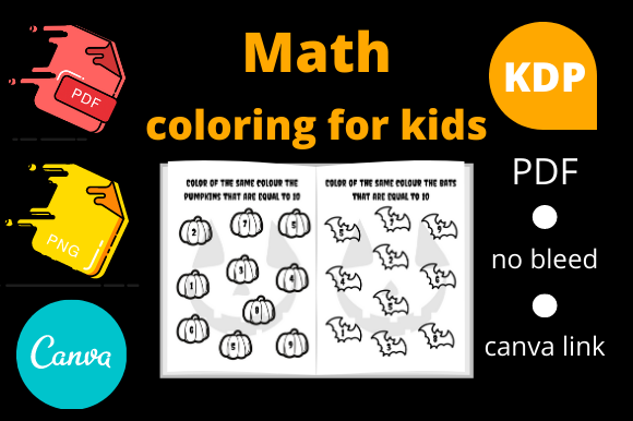 Math Coloring for Kids: Halloween Theme Assets