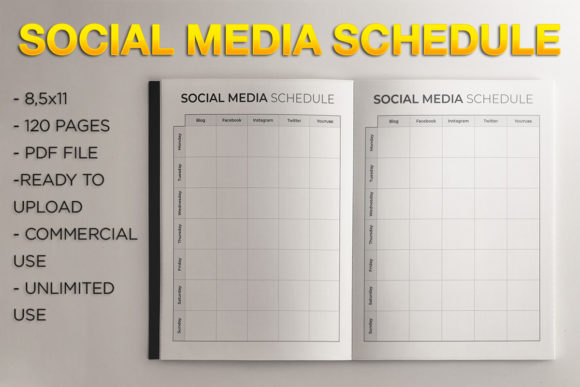 Social Media Schedule L KDP Template Guide