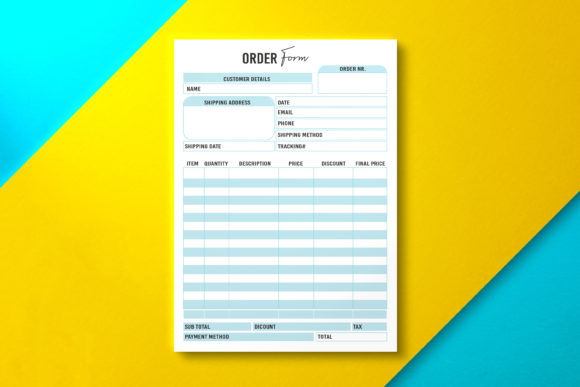 Streamlining Documentation with Template Blue Order Forms Across Multiple Sizes