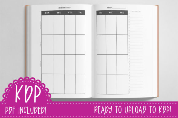 Weekly Meal Planner KDP Ready PDF for Publishers